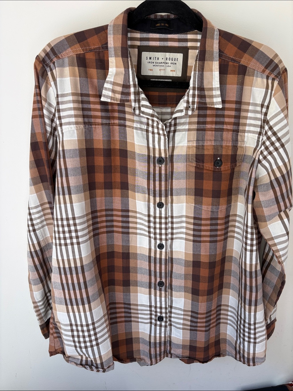 Smith + Rogue Montana Men's Plaid Brown Button-Down Casual Shirt